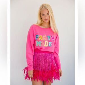 Judith March Ava size M Pink Feather Skirt